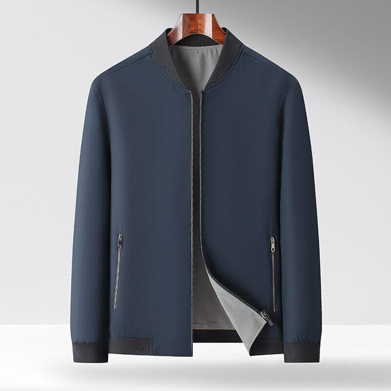 Двусторонняя куртка в стиле бейсбольного воротника в стиле business casual для мужчин и мужчин среднего возраста, весенняя куртка, одежда для папы, один и два верха