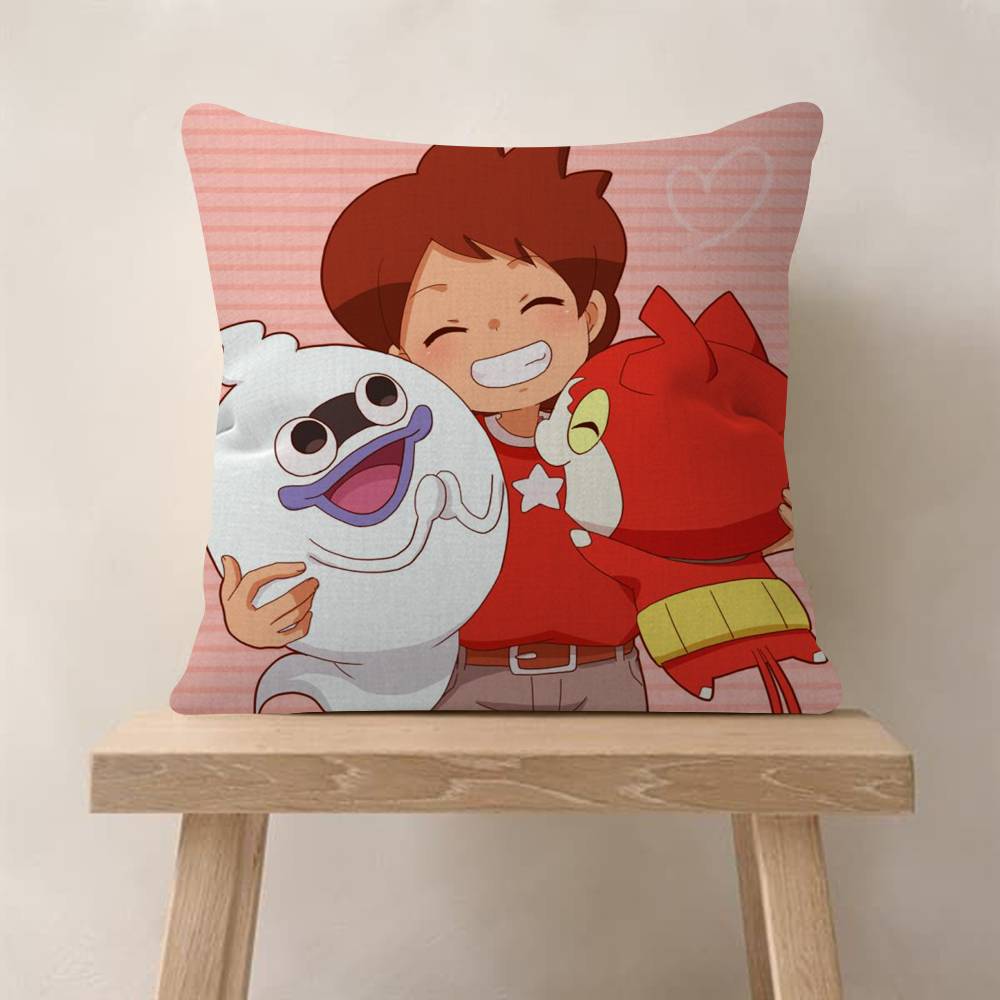 Anime Yokai Cute Watch Maple Design Cushion Cover Happy Autumn Harvest decor Holiday Decorati Pillow Cover