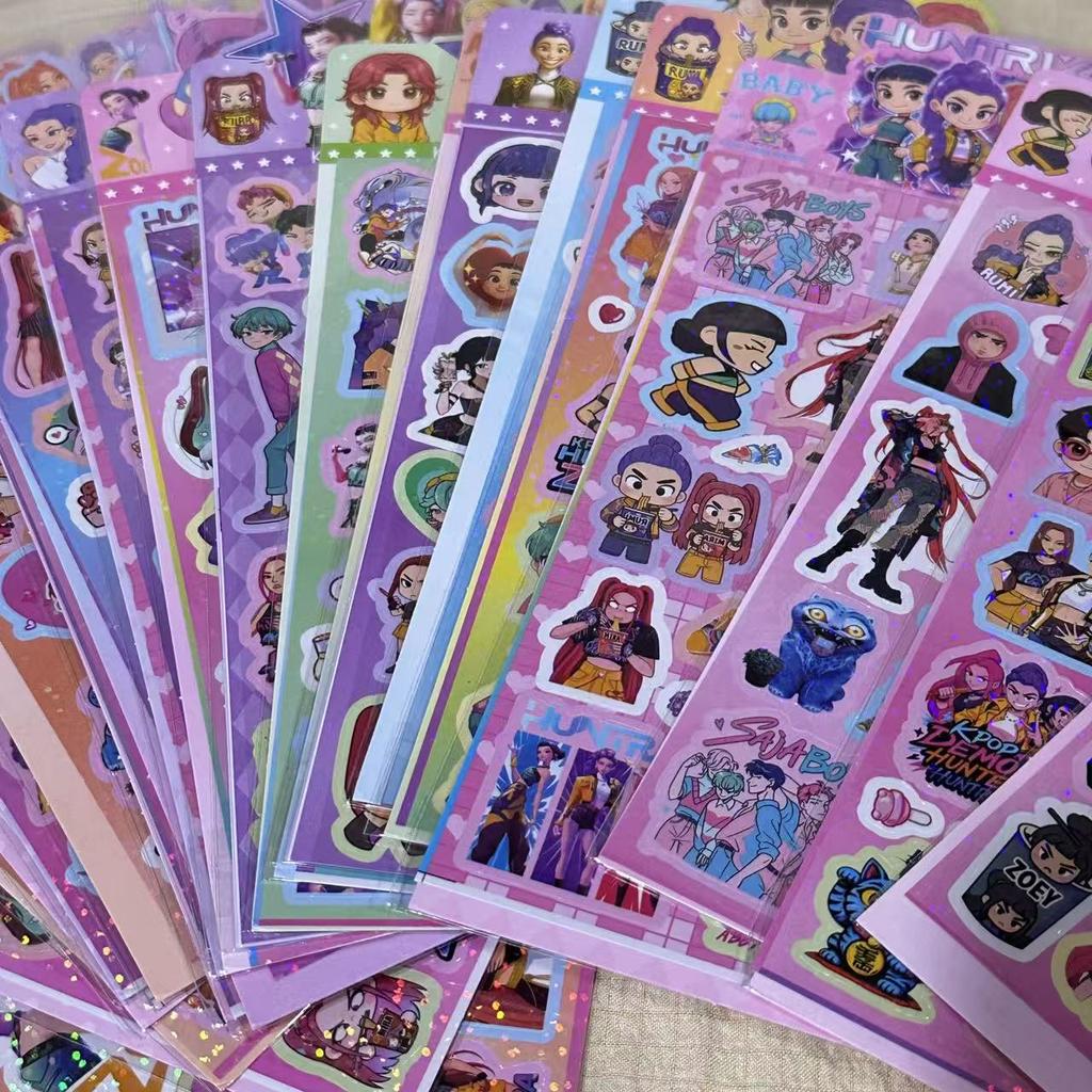 20pcs K-Pop Demon Hunters Laser Stickers Anime &Cartoon Style,Cute & Creative Stickers for School Supplies and Home Decoration