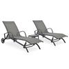 VidaXL Sun Loungers 2 Pcs with Table Textilene and Steel