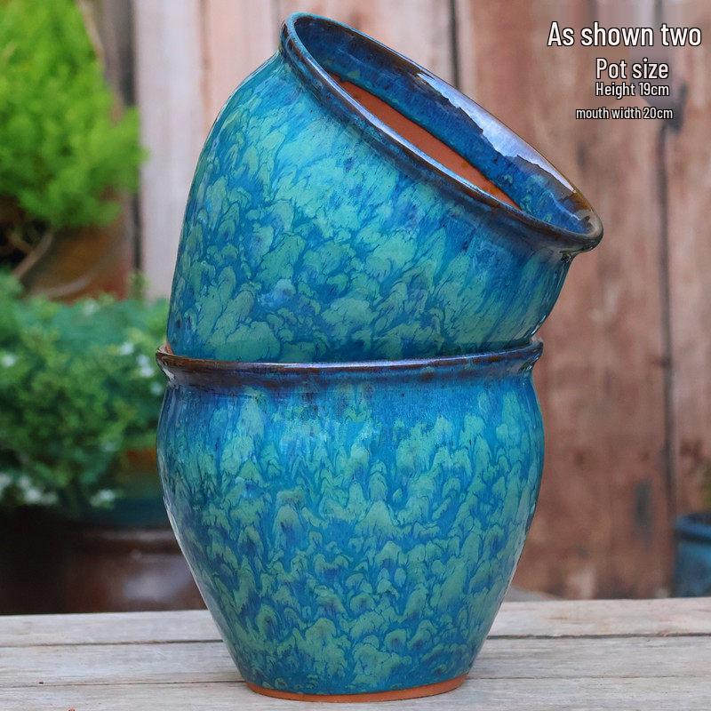 Large Handmade Ceramic Pottery Planter for Courtyard Landscaping - Ideal for Tall Orchids and Bougainvillea