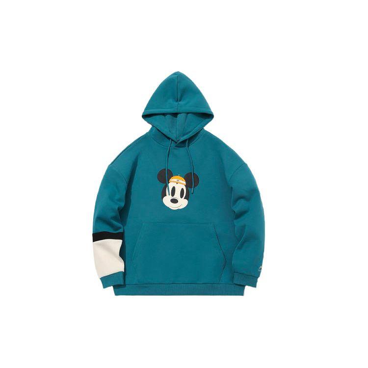 Толстовка с капюшоном Li Ning X Disney Cartoon Print, мужская толстовка с капюшоном Dragonfly-Green AWDQ841-2