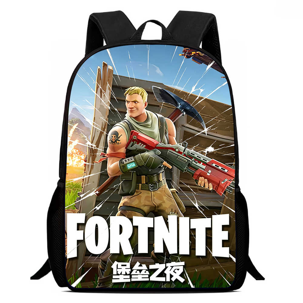 Children's Student Fort-nite Cartoon Boy and Girl Large Capacity Backpack