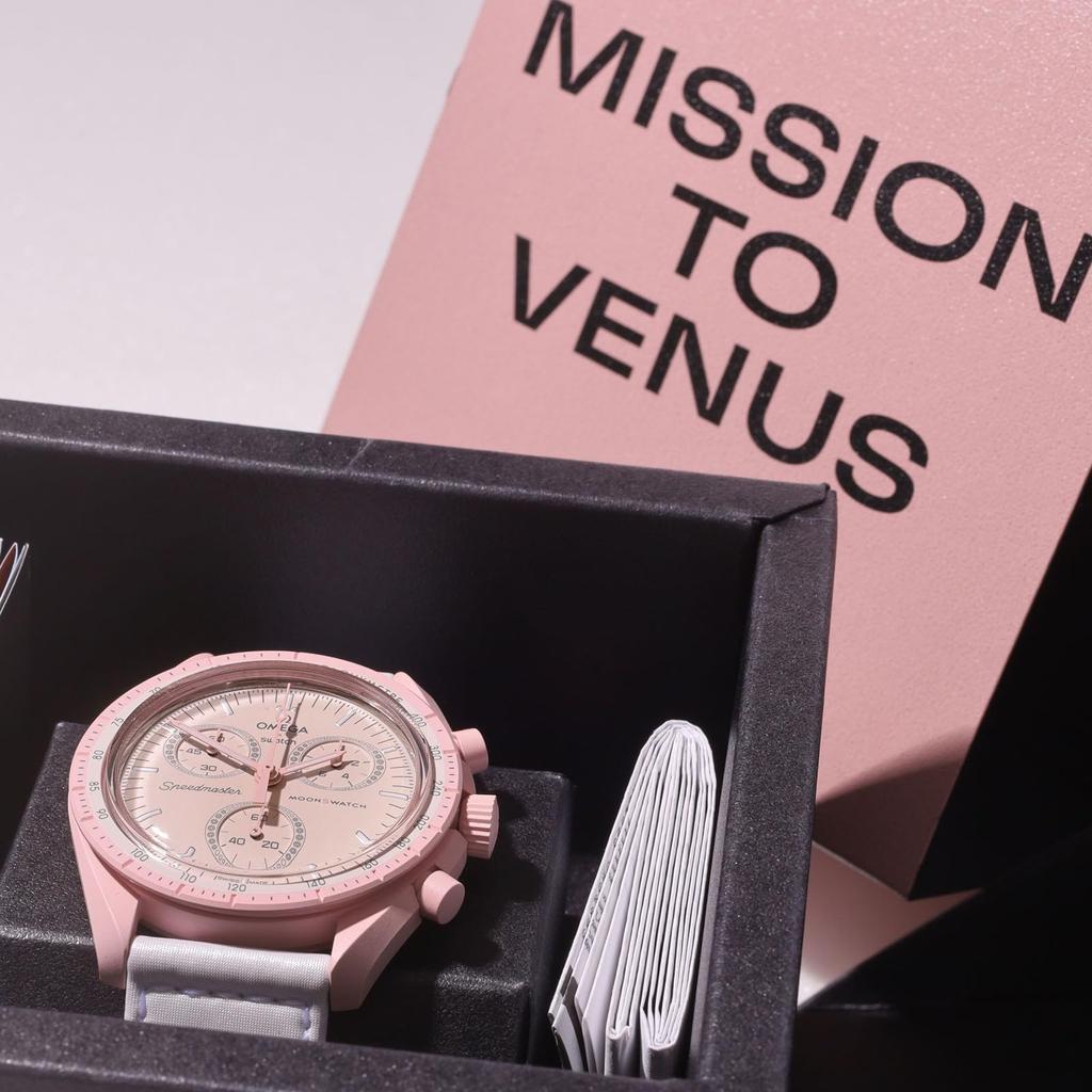 OMEGA SWATCH Venus Wrapping Оригинальные часы Omega Swatch Mission Сотрудничество Водонепроницаемый ремешок × Мужские Женские [Шоппер/Силикон в комплекте] (ОМЕГА