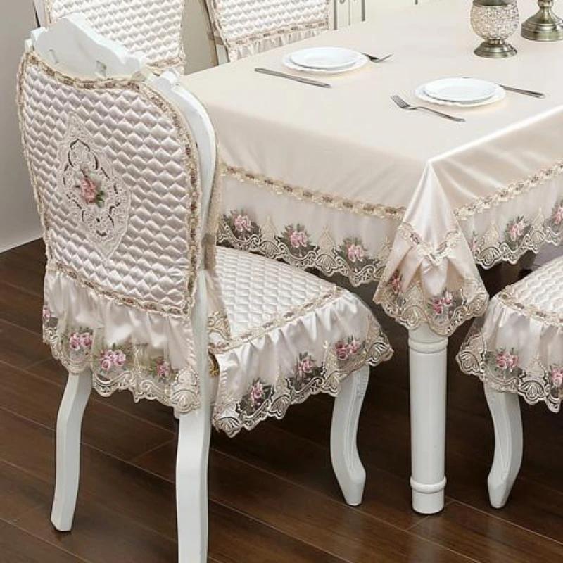 Высококачественный бархатный чехол на стул с кружевным краем, бытовые стулья, противоскользящие ремни, подушки для сиденья, чехол на спинку, табурет, пылезащитный чехол