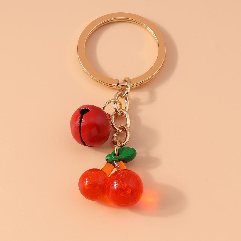 Cute Resin Simulation Fruit Keychain Grape Orange Key Ring Women Girls Handbag Pendants DIY Handmade Jewelry Gift