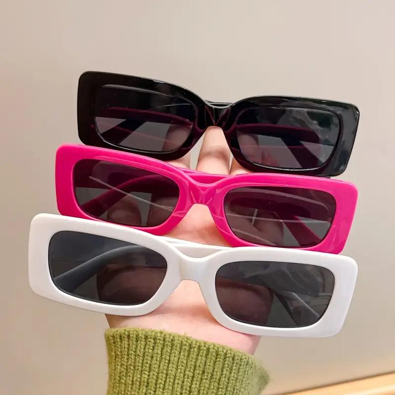 Крутые квадратные солнцезащитные очки Простые черные модные очки для мужчин и женщин на каждый день, для улицы, для вечеринок. Идеальный выбор для подарков