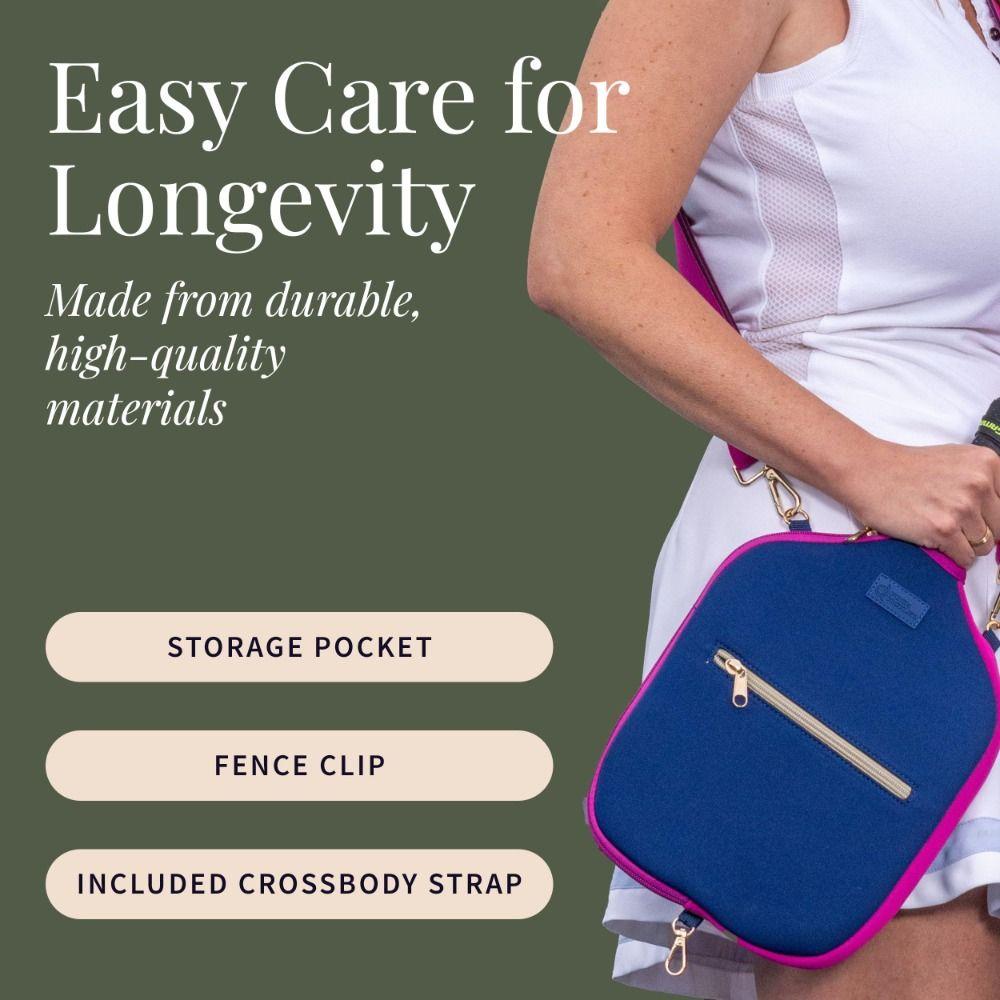 Water Resistant Pickleball Crossbody Bag Neoprene Paddle Protective Case Tennis Court
