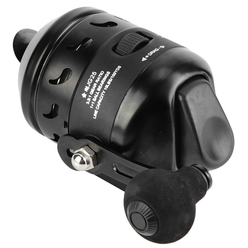 Черная литейная спиннинговая катушка с внутренней леской для стрельбы по рыбе, закрытая рыболовная катушка