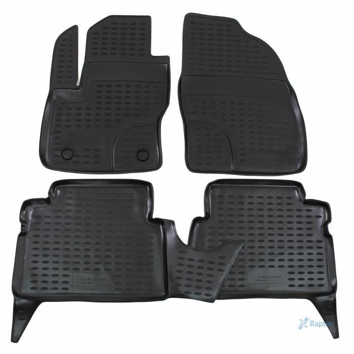 Tapis De Sol En Caoutchouc 3D - J&J AUTOMOTIVE - Ford Focus C-Max 2003-2010 - Noir - Sur Mesure - Antidérapant