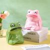 Керамические поделки Мультяшные фигурки лягушек Копилка Лягушка с большим ртом Орнамент Абстрактная скульптура животного Домашнее украшение