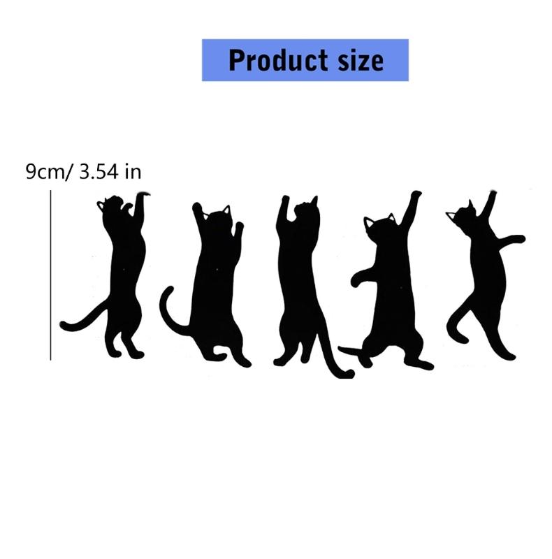 5PCS Cats Shaped Book Clips Page Holders Unique Animal Theme Iron Bookmarks Book Clips Office Supplies for Book Lovers