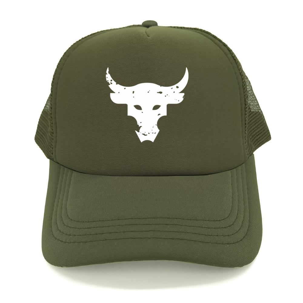 Dwayne Johnson Brahma Bull Tattoo Trucker Cap Unisex Baseball Caps Cool Summer Mesh Net Dwayne Johnson Hat Snapback Hats MZ