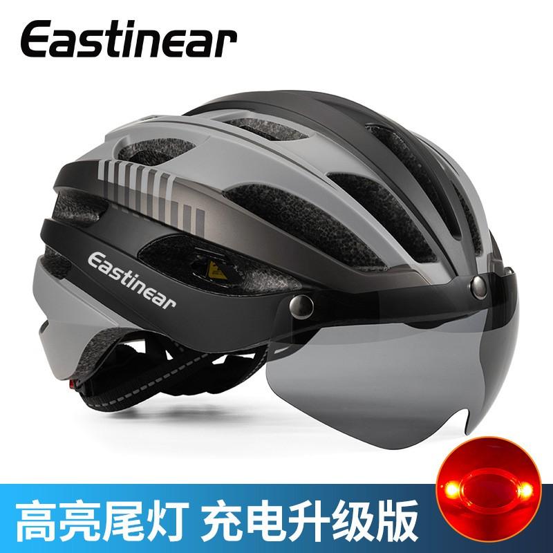 Magnetic Snap-on Visor Integrated Cycling Helmet Adults Half Shell Bike With USB Charging Taillight PCEPS All Season