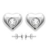 [D7530] - Silver Earrings 'En Plein Coeur' Silver White - 6x7 Mm