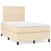 3141686 vidaXL Divan Bed with Mattress Cream 120x200 Cm Fabric