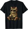 Котёнок Кот Играет в Видеоигры Винтажная Забавная Кошка Игровая Футболка