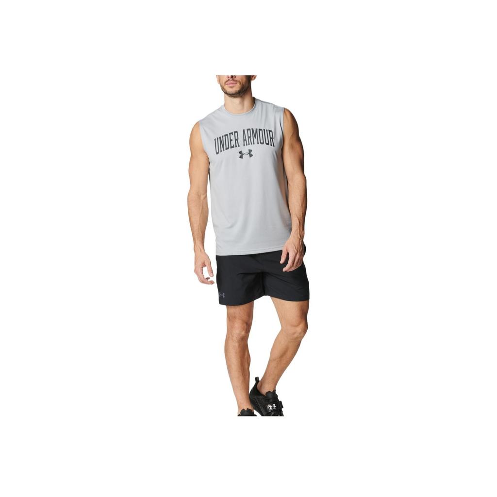 Under Armour Tech Comfortable Casual Soft Skin-Friendly Simple Basketball Vest Men Tops Gray 6001541-011