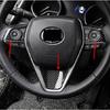 Carbon Fiber Steering Wheel Decor Frame Trim 3PCS For Toyota Camry 2018-2024