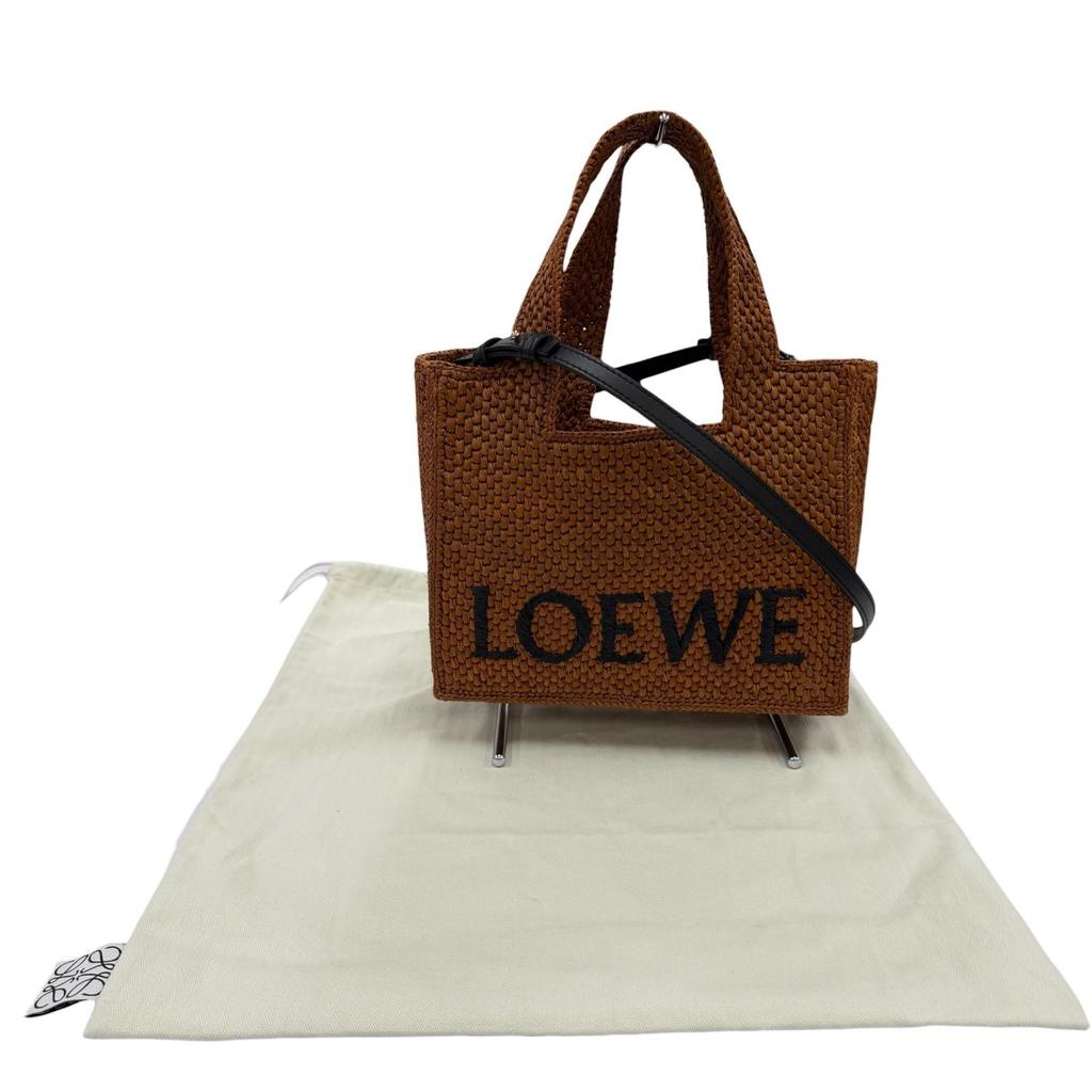 Excellent LOEWE Handbag Font Tote Small Leather 2-Way Shoulder Bag A685B59X01 Used