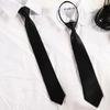 Black Simple Clip On Tie, Neutral And Safe Style, Uniform, Suit, Shirt, Universal Accessory
