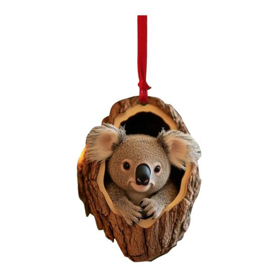 Christmas Animal Ornament Cartoon Forest Animal Hanging Decoration 2D Flat Acrylic Pendant for Christmas Tree Decor
