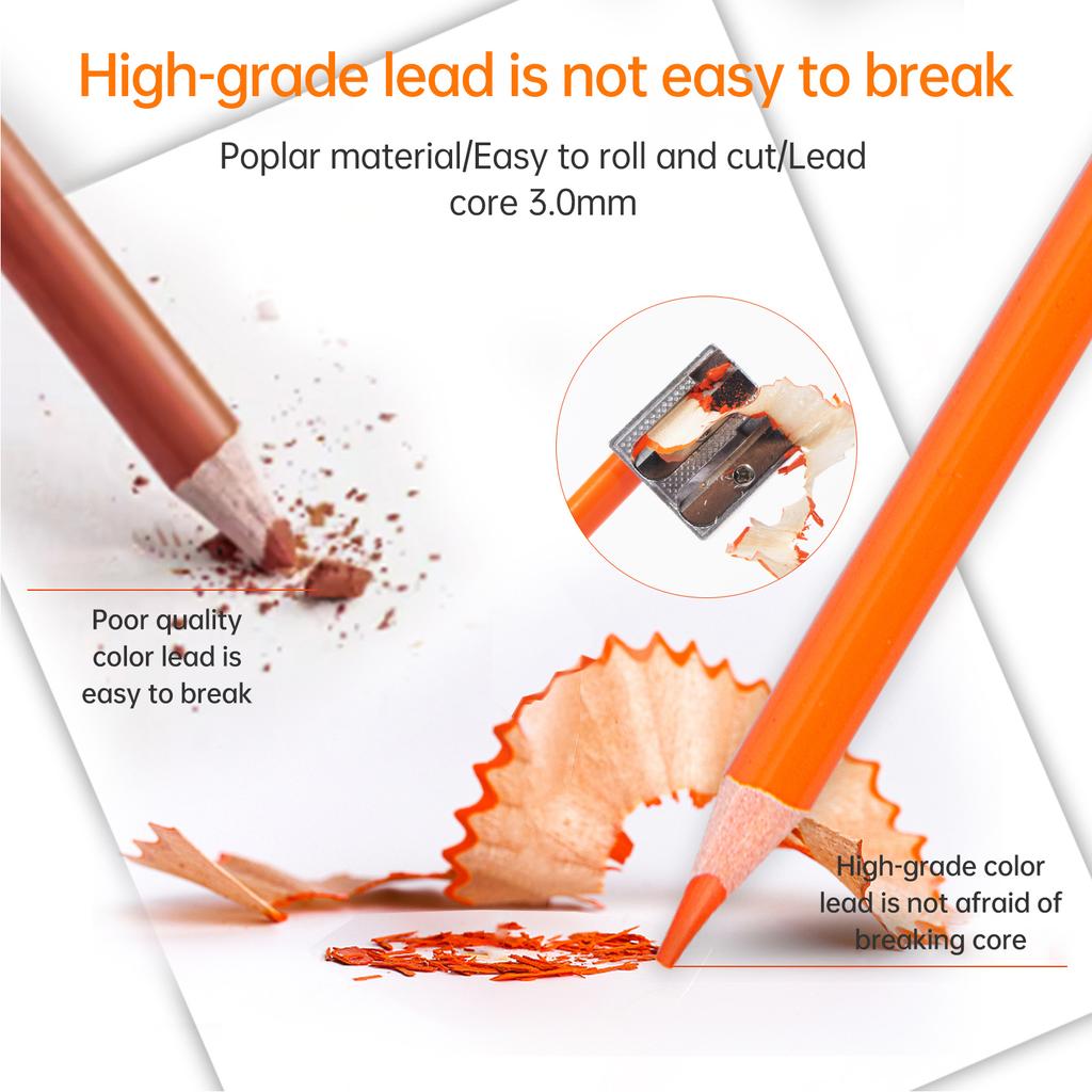 H&B 120 Colored Pencils Pre-Sharpened Color Sketch Pencils Art Supplies Bold 3mm Core with Storage