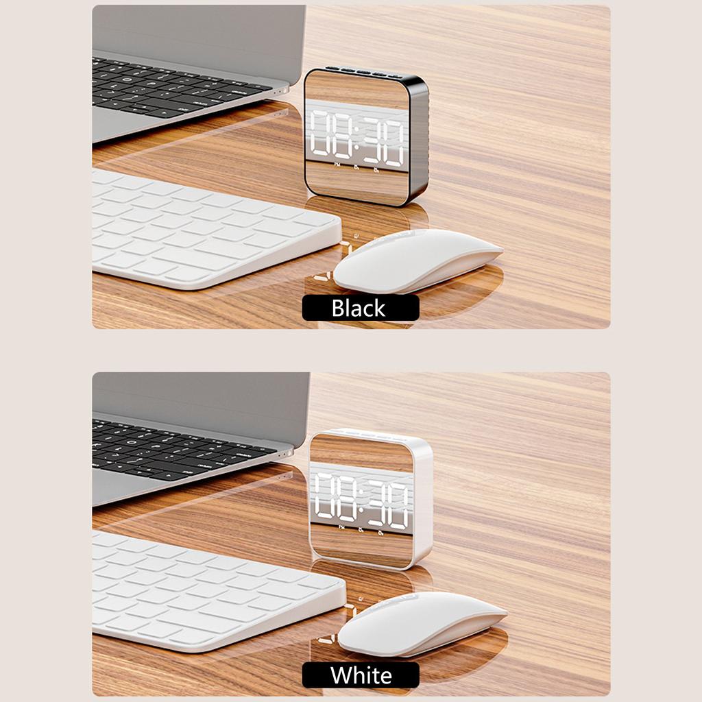 Модные светодиодные цифровые зеркальные часы с голосовым управлением, будильником, отображением времени и температуры для студентов, настольные часы