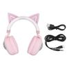 Kids Bluetooth Headphones RGB Lights Cat Ear Headset 20H Playtime HiFi Stereo Headphones with