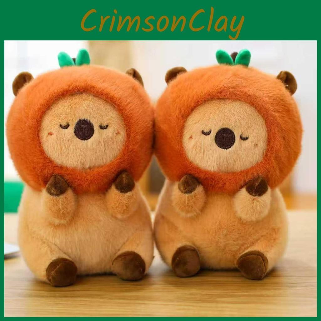 Soft Persimmon Capybara Stuffed Animal Toy Bedroom Decor Gifts Collectible