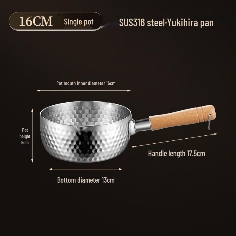 Ковш Юкихира из непокрытой нержавеющей стали – Кастрюля для детского питания и супа рамен