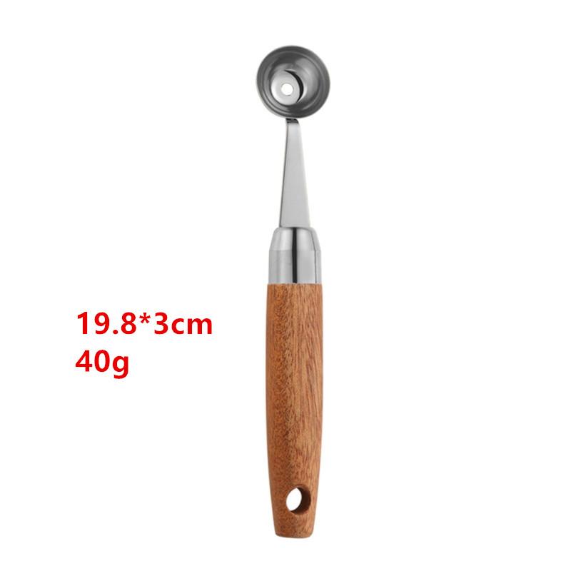 Прочная ложка для арбуза, кухонная ложка из нержавеющей стали, антидеформируемая, для фруктов, ложка для мороженого с ручкой, портативная