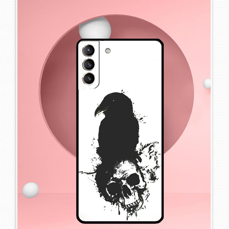 Чехол Crow Raven Dark Skull для Samsung Galaxy S25 Ultra S20 S21 S22 S23 S24 Plus S9 S10 S24 FE S25 FE Чехол Funda
