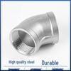 HNYH 304 Stainless Steel 45 Degree Double Internal Thread Elbow