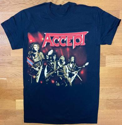 Винтажная футболка с участником группы Accept Unisex с коротким рукавом Черная S-5XL AA350 Унисекс футболка