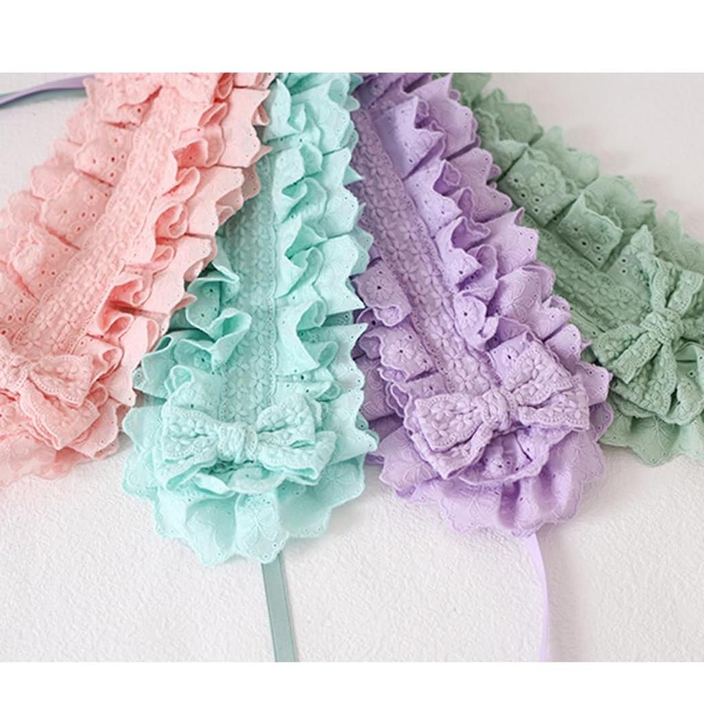[Toku and Yuu] Lolita Head Dress, Bow, Lace Hair Accessory, Bonnet, Embroidered, Gothic, Girls, Maid Hair, Mori Girl, With Ribbon, Cute, Princess,