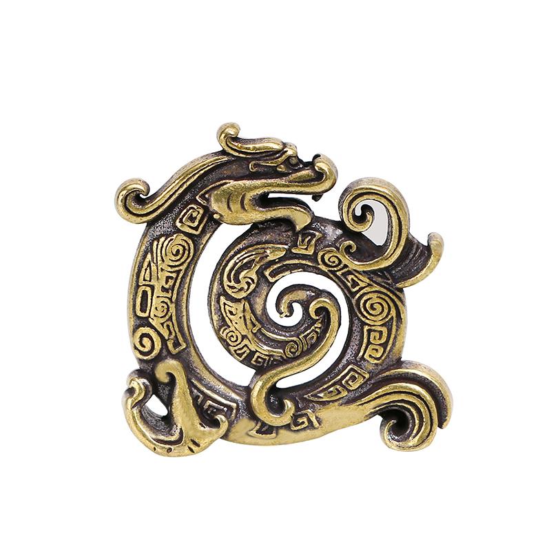 Счастливый Фэн-шуй Медный китайский дракон Креативный ретро держатель для благовоний Бытовая внутренняя линия Курильница для благовоний Домашний декор Ремесло