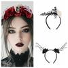 Летучая мышь Хэллоуин Повязка на голову Череп Хэллоуин Цветочная корона Подарки Ветвь Обруч для волос Фестиваль призраков