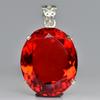 101 Ct Natural Red Topaz Oval Cut Certified 925 Sterling Silver Pendant For Gift