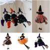 Multicolor Halloween Hanging Decoration Riding a Broomstick Witch Scene Dress Up Hanging Pendants Cartoon Pumpkin Ghost