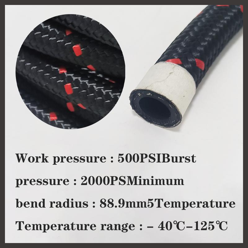 Fuel Hose Oil Gas Line 1M AN4 AN6 AN8 AN10 AN12 AN16 AN20 Cooler Hose Line Pipe Tube Nylon Stainless Steel Braided CPE Rubber
