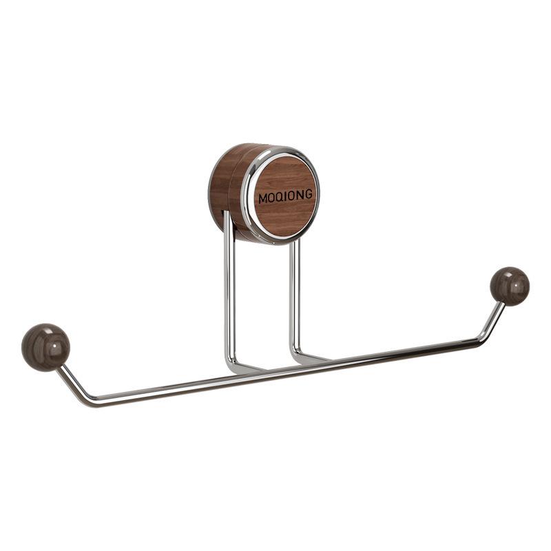 Stainless Steel Double Ball Adhesive Hook, Punch-Free Wall-Mount with Vacuum Suction for Bathroom