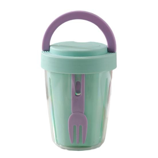 Салатница 501-600 мл пищевая портативная герметичная банка для салата с ложкой улучшенная