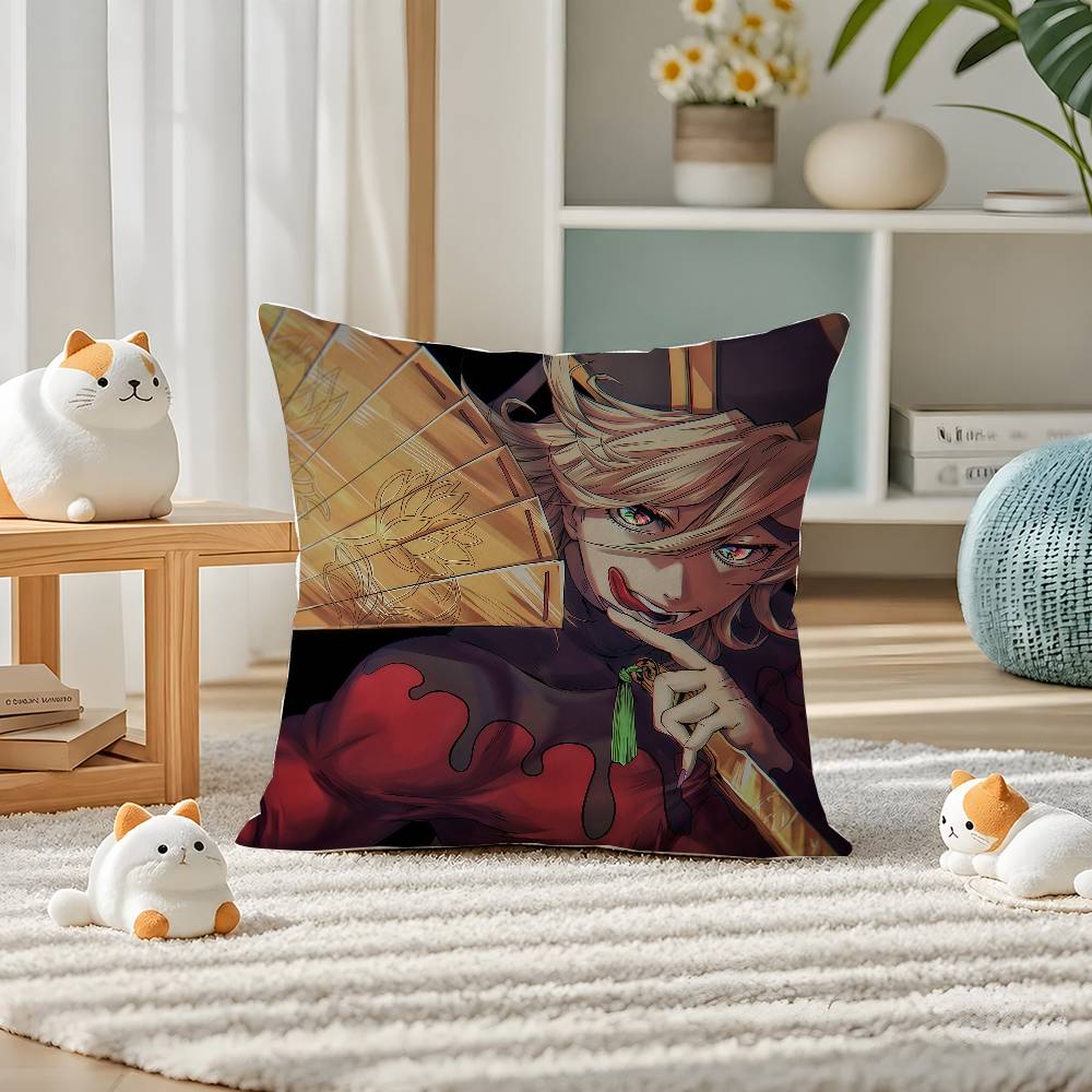 Demon Slayer Kamado Nezuko Anime Plush Pillow Cover Soft Short Plush Cushion Cover For Sofa Bedroom Home Decor Gift Decoration