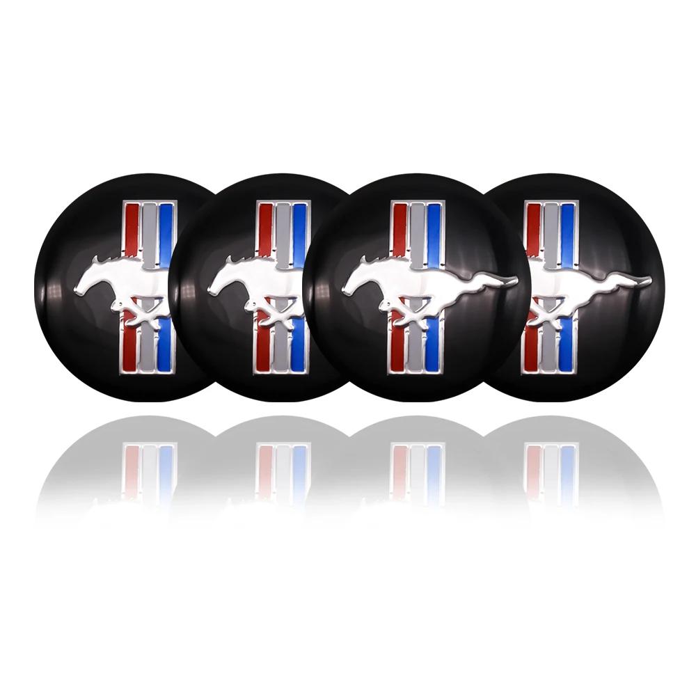BBAF3 4pcs 56mm Car Wheel Center Hub Stickers Center Caps Decal Tire Rim Sticker Decoration For Ford Mustang Fiesta Mondeo Fusion Kuga