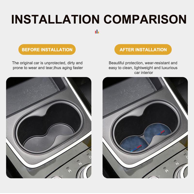 XWDS7 For BMW Suede Car Coaster Water Cup Drink Holder Anti-Slip Pad 1 2 3 5 7 Series X1 X2 X3 X4 X5 X6 G20 G30 G11 G12