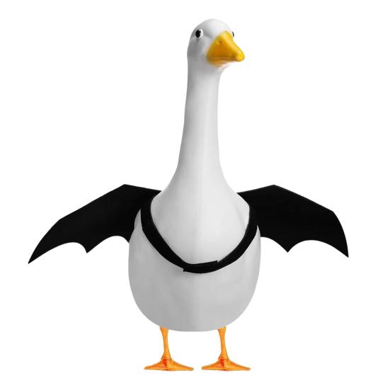 Наряд для гуся для 23-дюймовой статуи гуся Черный паук/летучая мышь Гусь