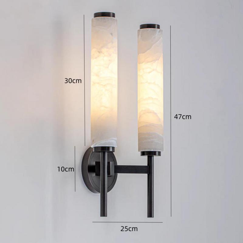 American Art Artificial Marble Led Wall Lights Black Copper Color For Foyer Tv Background Bathroom Bedroom Sconce Good Packaging