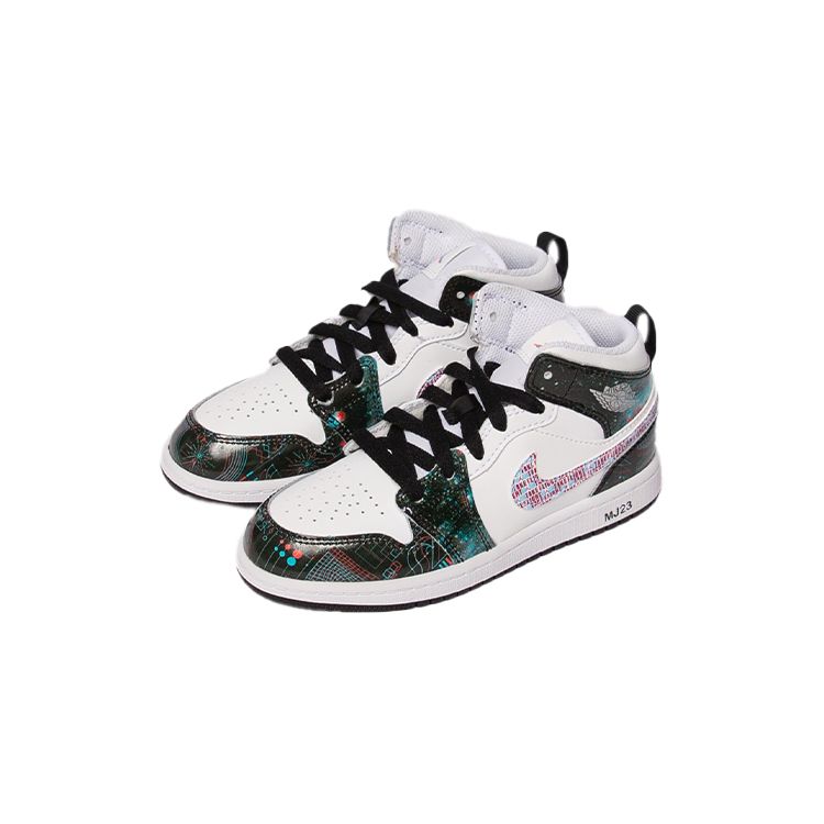 Детские кроссовки Air Jordan 1 Mid SE PS Take Flight White Bright-Crimson Blue-Hero BQ6932-114
