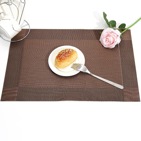 Woven Vinyl Placemat Heat-Resistant PVC Placemat Non-Slip Washable Table Mat Protects Table from Burns Stains Dining Mats for Home Restaurant Bar